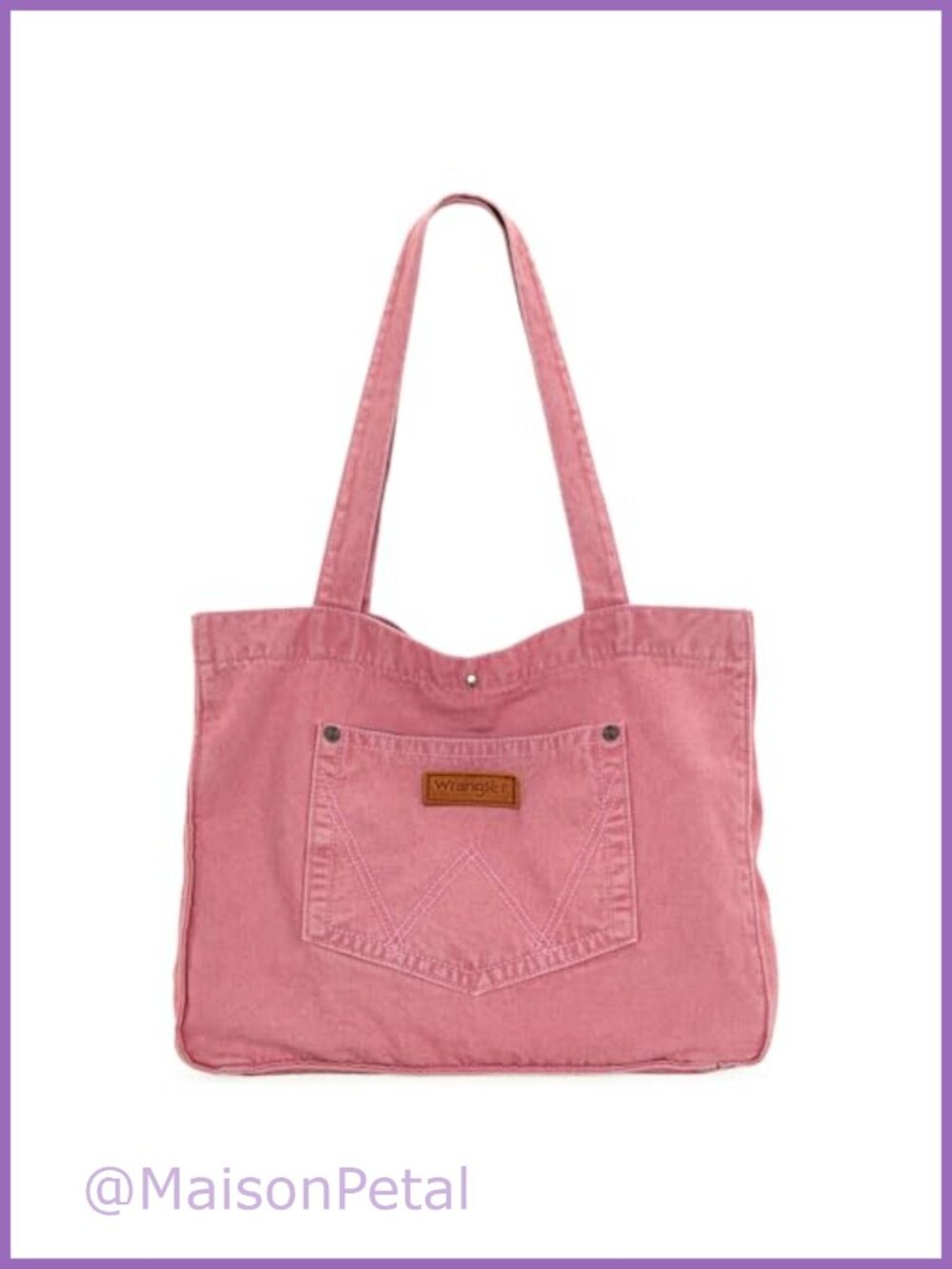 Wrangler Denim Tote Bag Large Washable Shoulder Purse Work Travel